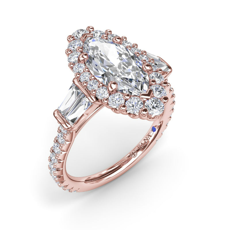 Fana Marquise Baguette Diamond Engagement Ring