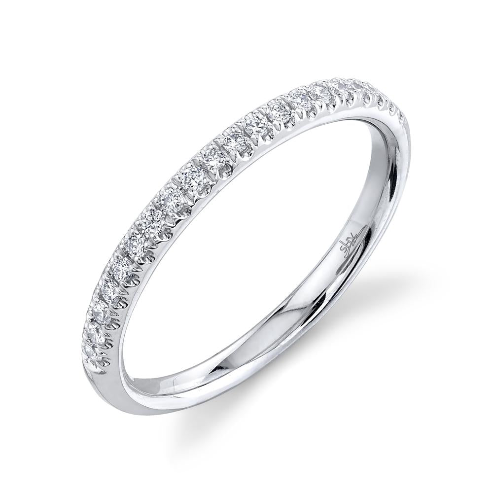 Shy Creation 14k Gold White 0.18Ct Diamond Band