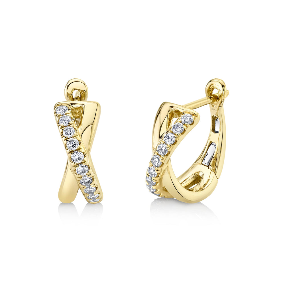 Shy Creation 14k Gold Yellow 0.25Ct Diamond Huggie Earring