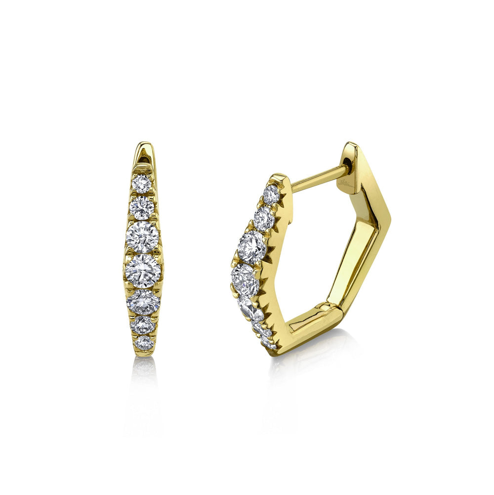 Shy Creation 14k Gold Yellow 0.49Ct Diamond Huggie Earring