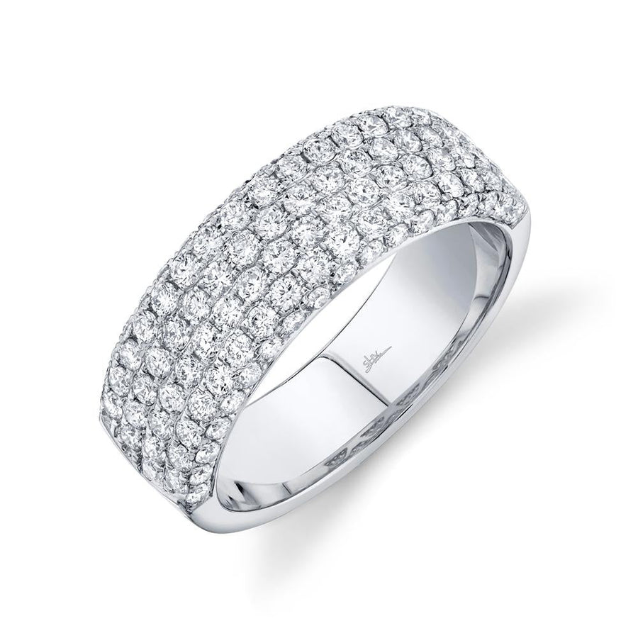 Shy Creation 14k Gold White Carrington 1.32 ct. Diamond Pave Band