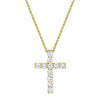 Shy Creation 14k Gold Yellow 0.32Ct Diamond Cross Necklace