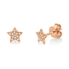 Shy Creation 14k Gold Rose 0.07 ct. Diamond Pave Mini Star Stud Earring