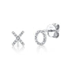 Shy Creation 14k Gold White 'Xo' Diamond Stud Earring