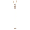 Shy Creation 14k Gold Rose 0.29Ct Diamond Lariat Necklace