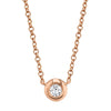 Shy Creation 14k Gold Rose 0.05Ct Diamond Bezel Necklace