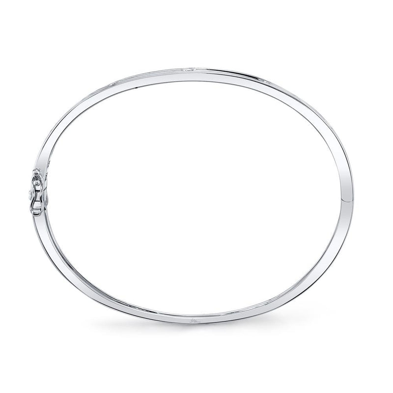 Shy Creation 14k Gold White 0.38Ct Diamond Bangle