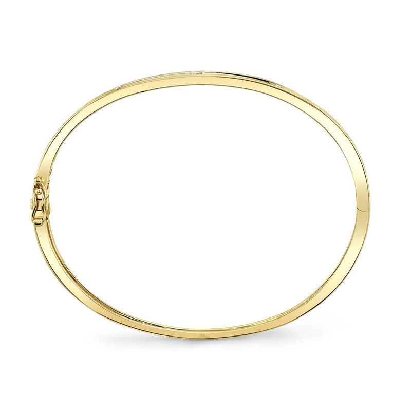 Shy Creation 14k Gold Yellow 0.38Ct Diamond Bangle