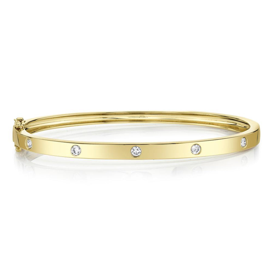 Shy Creation 14k Gold Yellow 0.38Ct Diamond Bangle