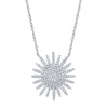 Shy Creation 14k Gold White 0.43Ct Diamond Starburst Necklace