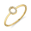 Shy Creation 14k Gold Yellow 0.04Ct Diamond Ring - Initial O