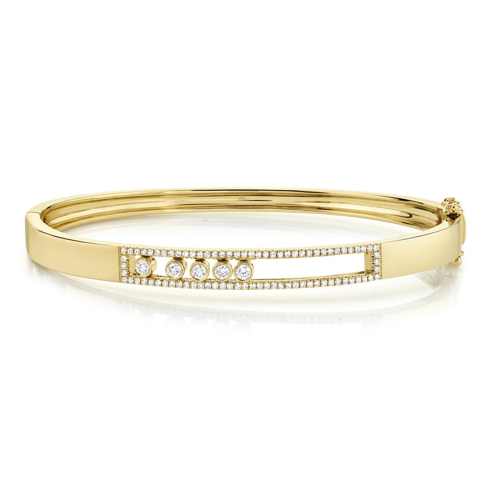 Shy Creation 14k Gold Yellow 0.42Ct Diamond Slider Bangle