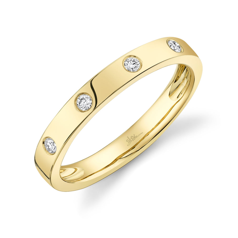 Shy Creation 14k Gold Yellow 0.07Ct Diamond Band