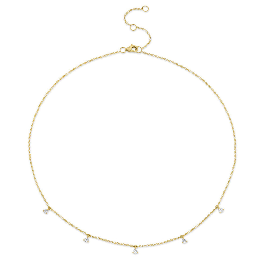 Shy Creation 14k Gold Yellow 0.30Ct Diamond Necklace