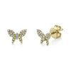 Shy Creation 14k Gold Yellow 0.16Ct Diamond Butterfly Stud Earring