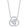 Shy Creation 14k Gold White 0.20Ct Diamond Love Knot Necklace