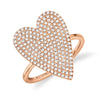 Shy Creation 14k Gold Rose Amor 0.56 ct. Diamond Pave Heart Ring - Large