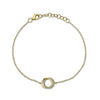 Shy Creation 14k Gold Yellow 0.07Ct Diamond Love Knot Circle Bracelet