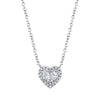 Shy Creation 14k Gold White 0.21Ct Diamond Heart Necklace