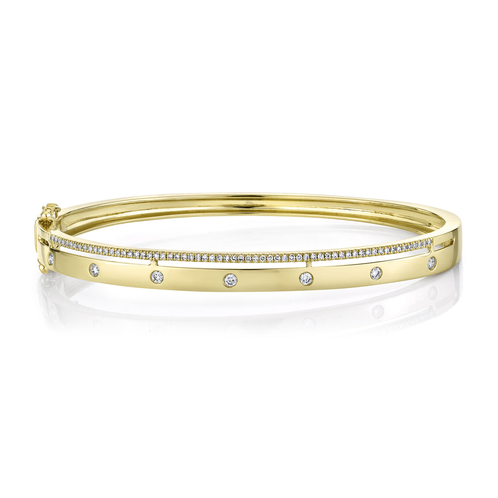 Shy Creation 14k Gold Yellow 0.34Ct Diamond Bangle