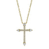 Shy Creation 14k Gold Yellow 0.17Ct Diamond Cross Necklace