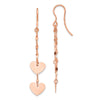 Quality Gold 14k Rose Gold Heart Dangle Earrings