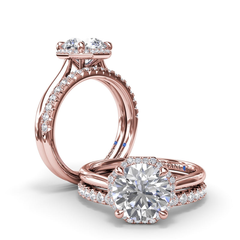 Fana Octagon Halo Diamond Engagement Ring