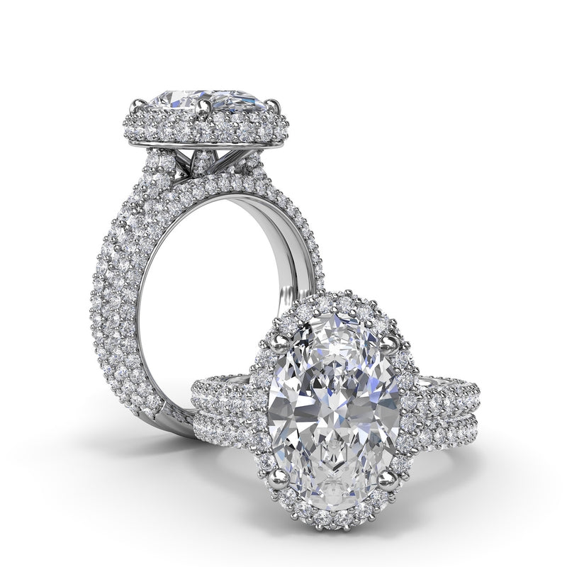 Fana Opulent Halo Diamond Engagement Ring