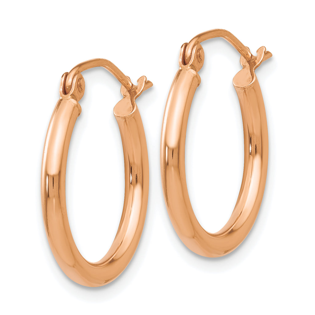 Quality Gold 14k Polished 2x17.5mm Tube Hoop Earrings