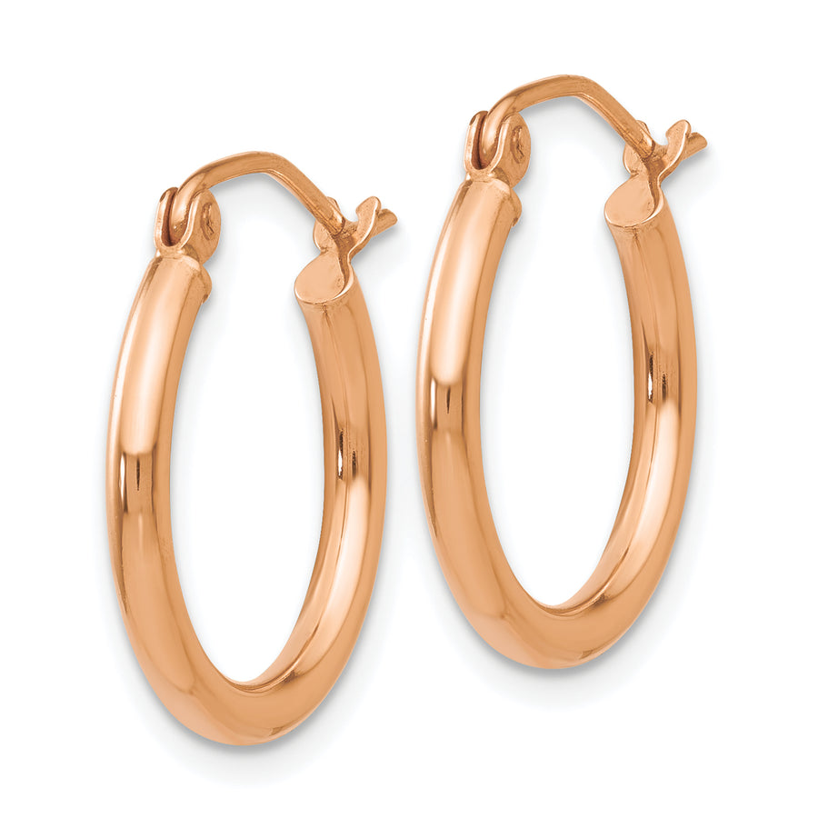 Quality Gold 14k Polished 2x17.5mm Tube Hoop Earrings