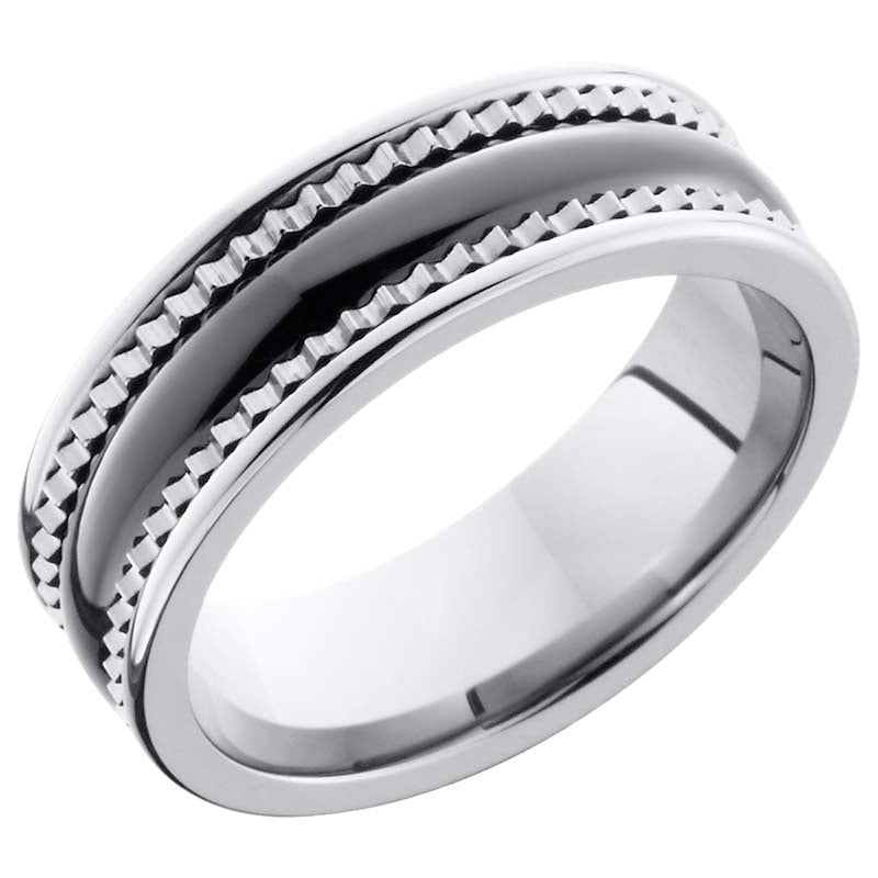 Lashbrook Black & White Tungsten Men's Wedding Band