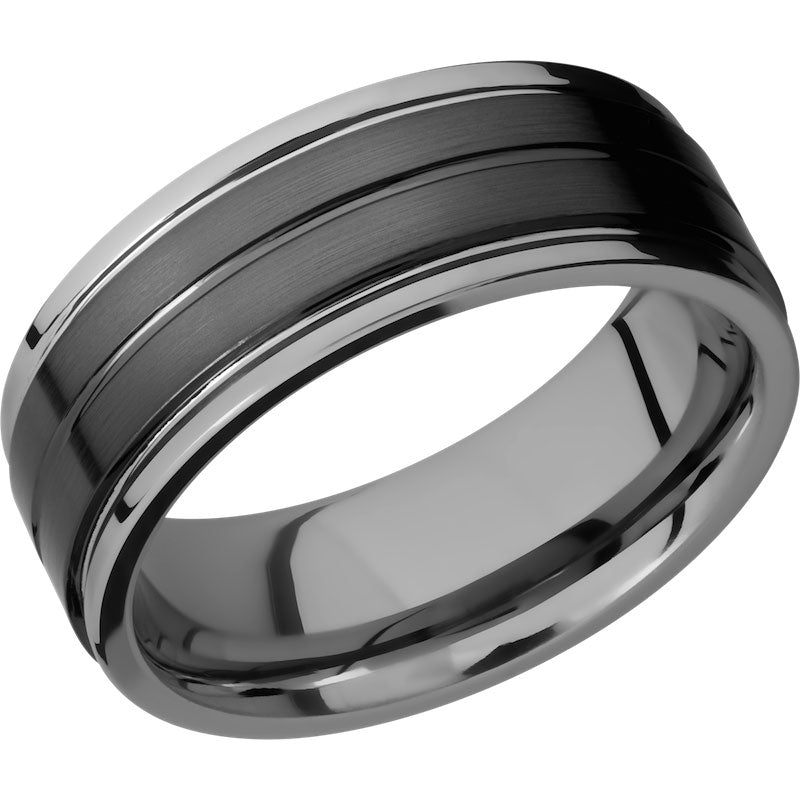 Lashbrook Black Tungsten Men's Wedding Band