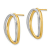 Quality Gold 14k Two-Tone Polished Versatile Oval Post Earrings