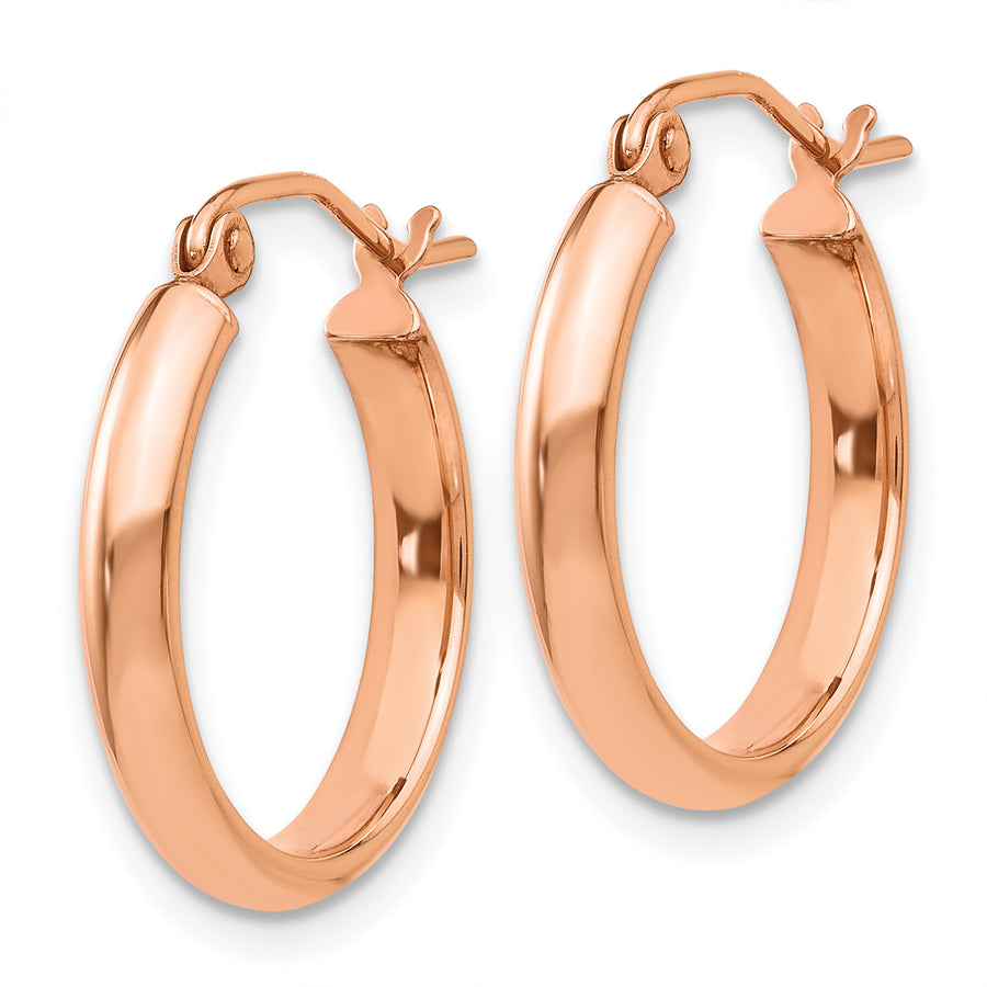 Quality Gold 14k Rose Gold Hoop Earrings