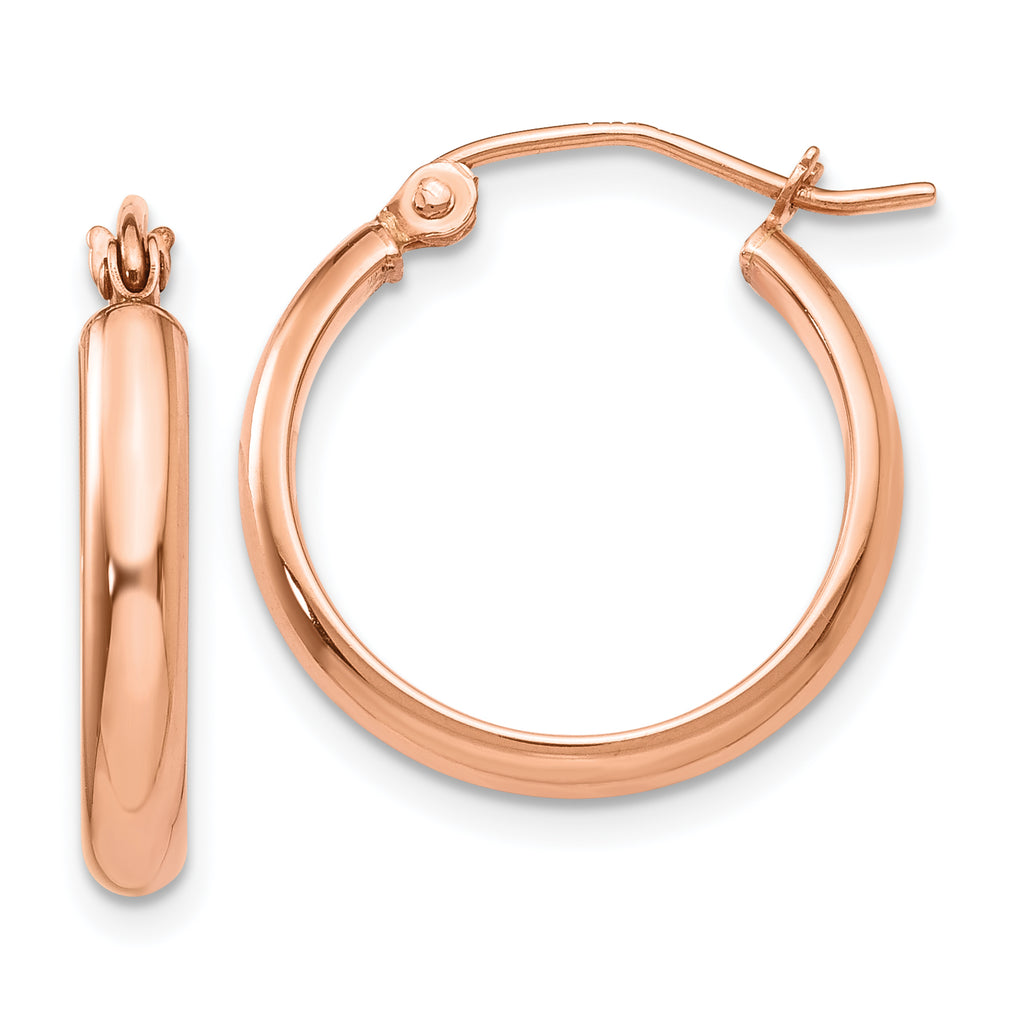 Quality Gold 14k Rose Gold Hoop Earrings