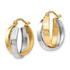 Quality Gold 14k Two-tone Polished Double Hoop Earrings