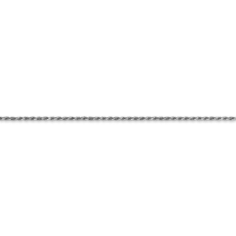Quality Gold 14k White Gold 1.15mm Machine-made Rope Anklet