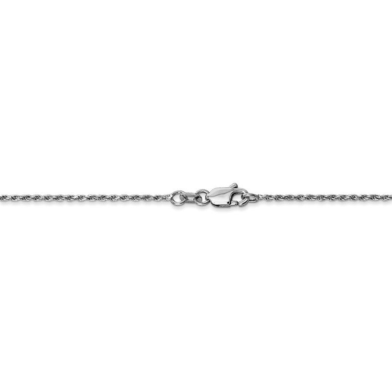 Quality Gold 14k White Gold 1.15mm Machine-made Rope Anklet