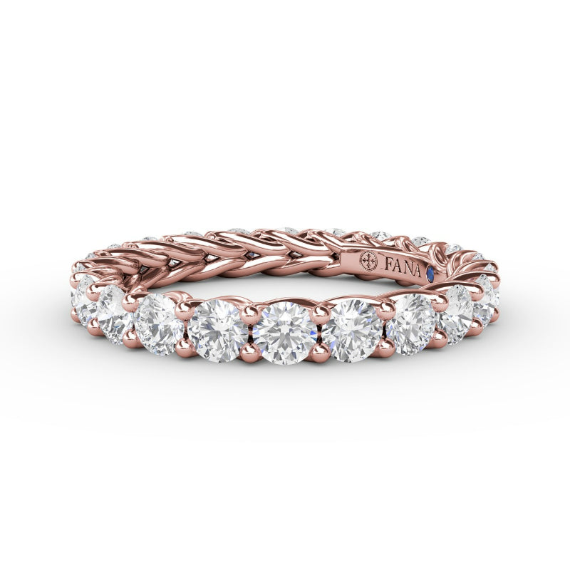 Fana Shared Prong Woven Eternity Band