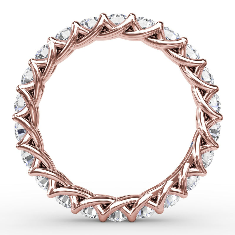 Fana Shared Prong Woven Eternity Band