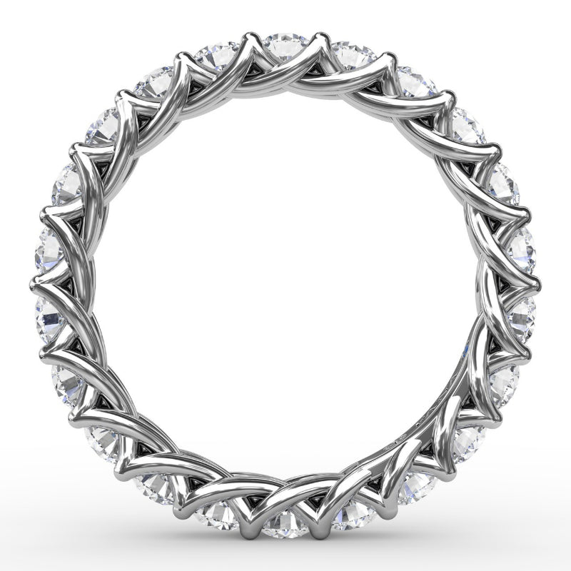 Fana Shared Prong Woven Eternity Band