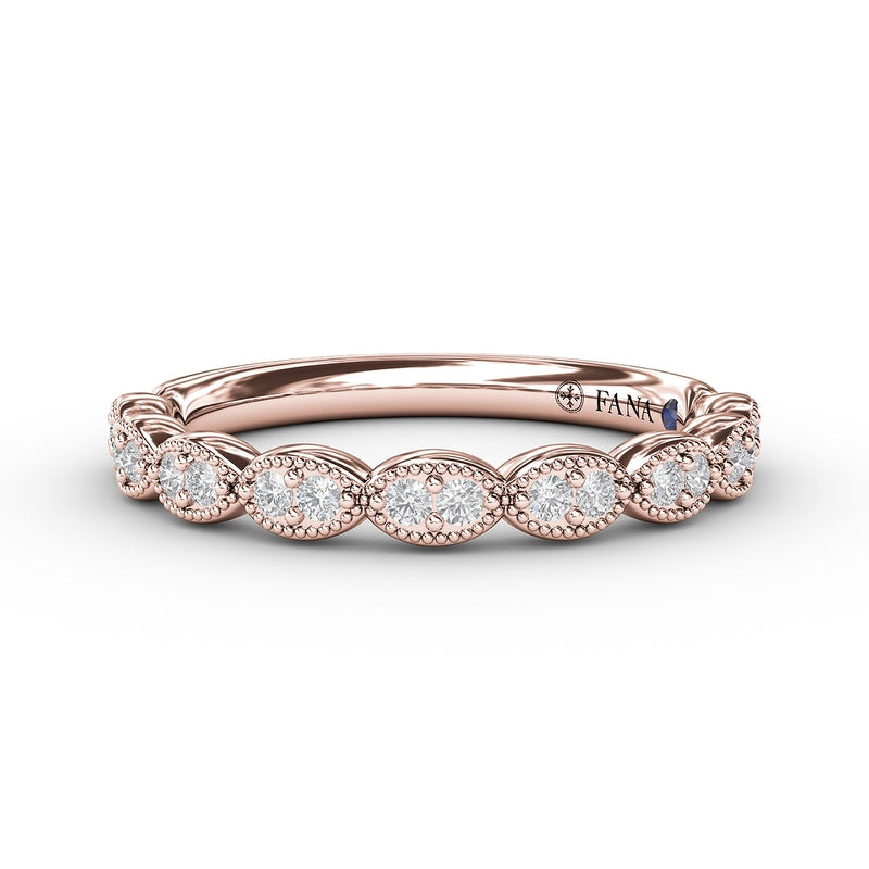 Fana Scalloped Diamond Band with Milgrain