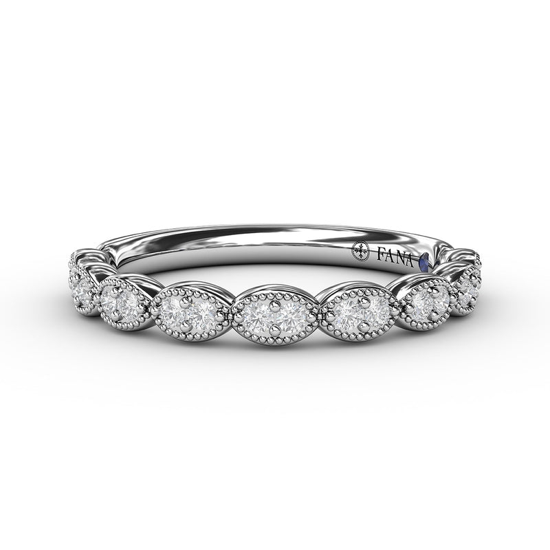 Fana Scalloped Diamond Band with Milgrain