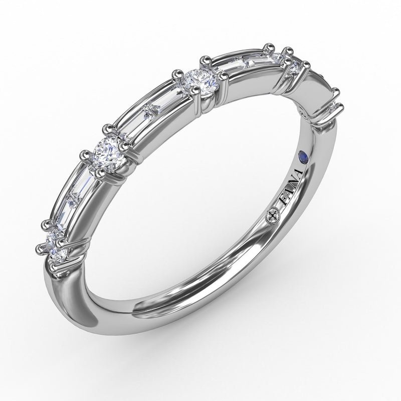 Fana Baguette and Prong Set Diamond Band