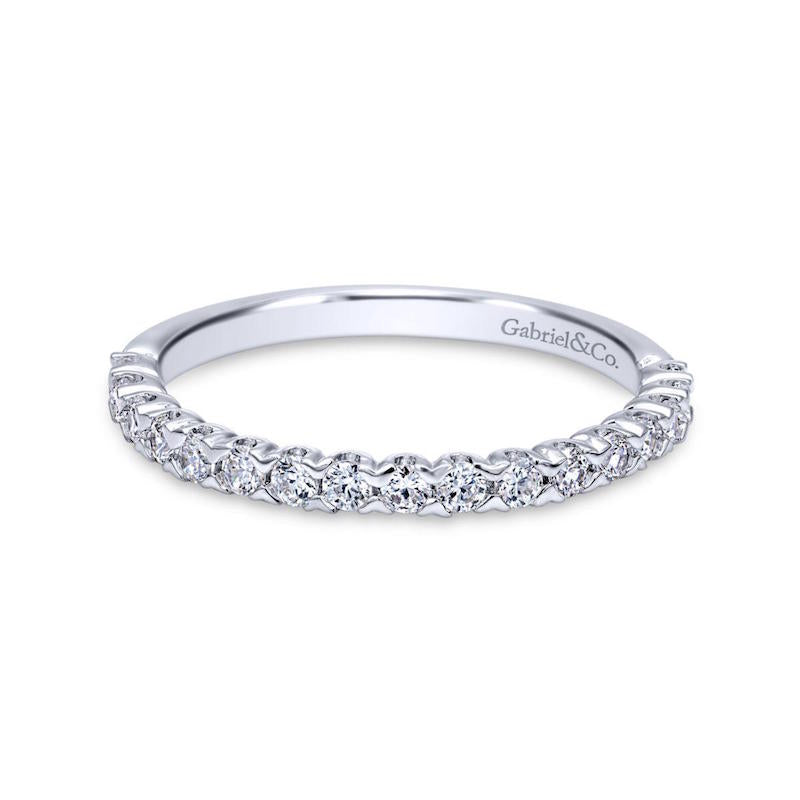 Gabriel & Co. 14k White Gold Contemporary Anniversary Wedding Band