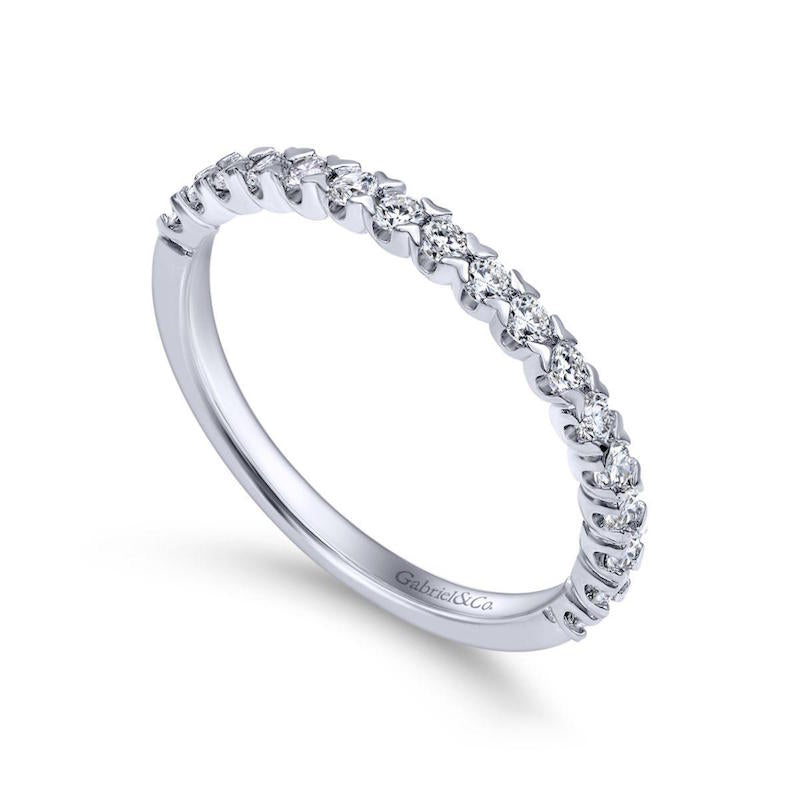 Gabriel & Co. 14k White Gold Contemporary Anniversary Wedding Band