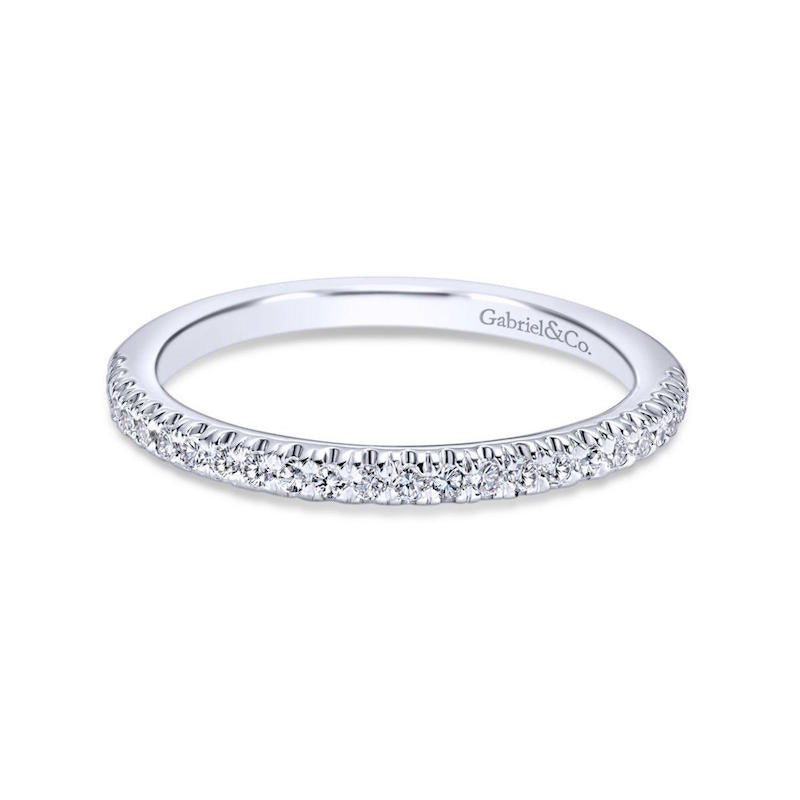 Gabriel & Co. 14k White Gold Contemporary Anniversary Wedding Band