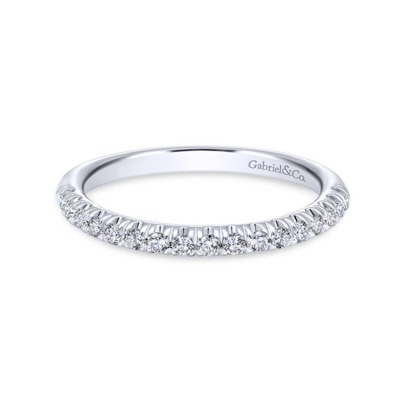 Gabriel & Co. 14k White Gold Contemporary Anniversary Wedding Band