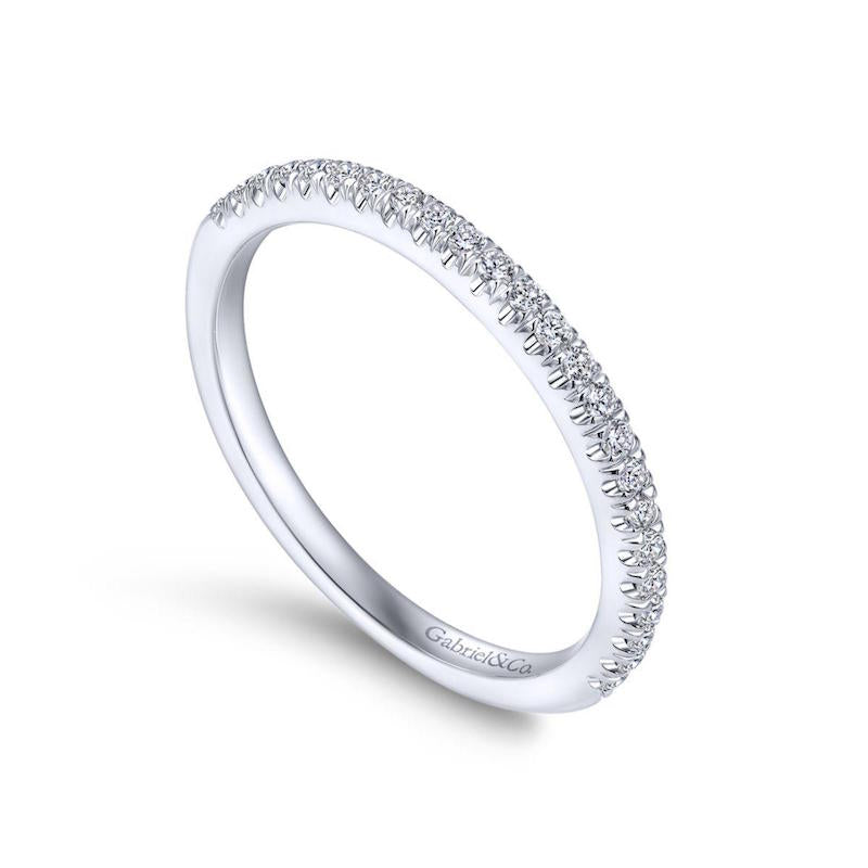 Gabriel & Co. 14k White Gold Contemporary Anniversary Wedding Band