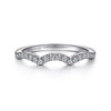 Gabriel & Co. 14k White Gold Victorian Curved Wedding Band